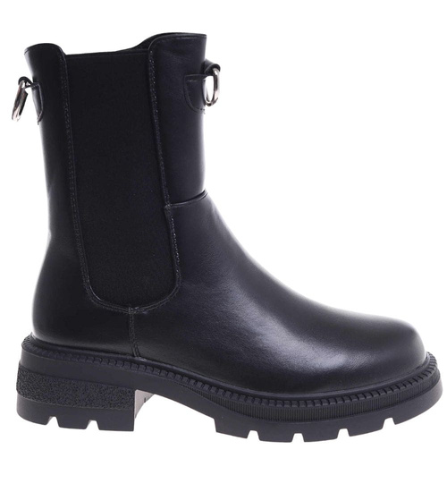 Czarne wysokie botki damskie sztyblety /K3-2 H2 18549 W18-45/