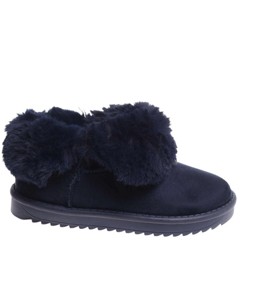 Granatowe kozaki śniegowce z futerkiem /A2-2 17093 T195/