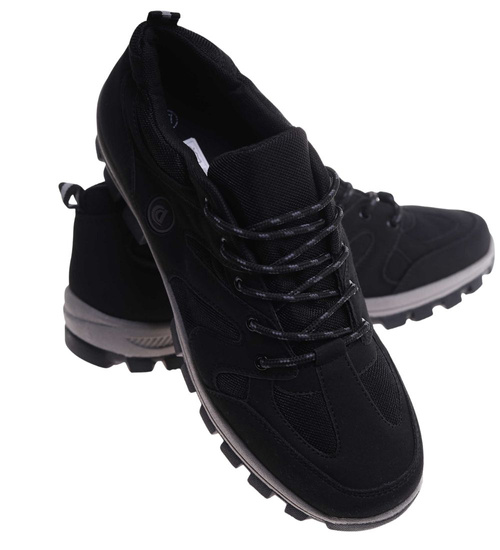 Męskie buty trekkingowe Duże rozmiary Czarne /B5-1 18106 T436/