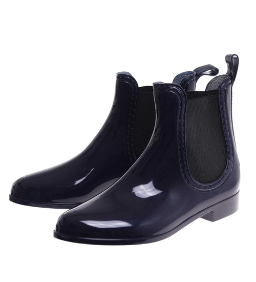 Kalosze damskie granatowe gumiaki sztyblety /D2-1 18041 T201