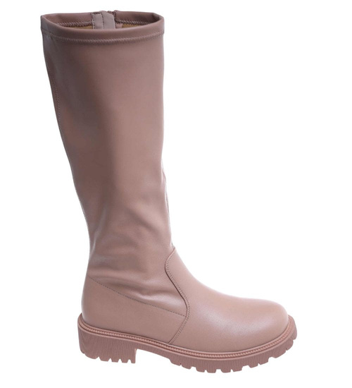 Kozaki damskie z suwakiem Khaki /A5-1 18153 T397/