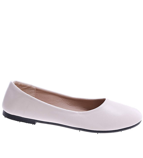 Klasyczne beżowe balerinki damskie /A!-1 14603 T142/