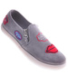 Zamszowe szare trampki slip on z ustami /G12-3 11961 S196/
