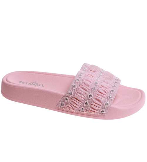 Różowe klapki damskie /C2-1 17723 G1/