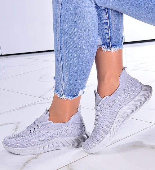 Wsuwane szare buty sportowe /F10-3 11869 T391/