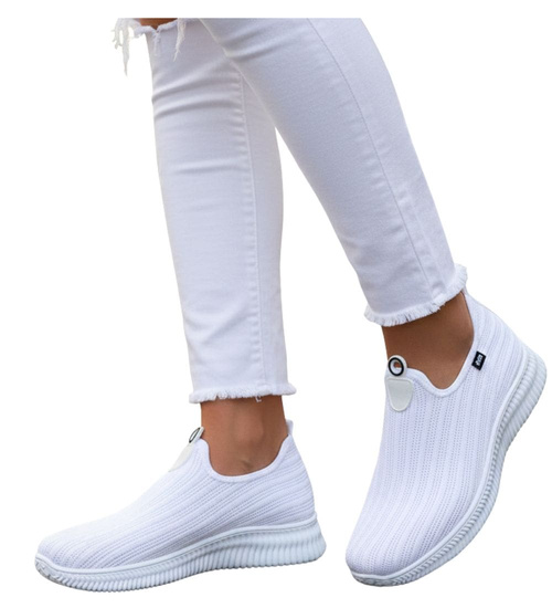 Wsuwane damskie buty sportowe białe /D6-3 13093 T235/