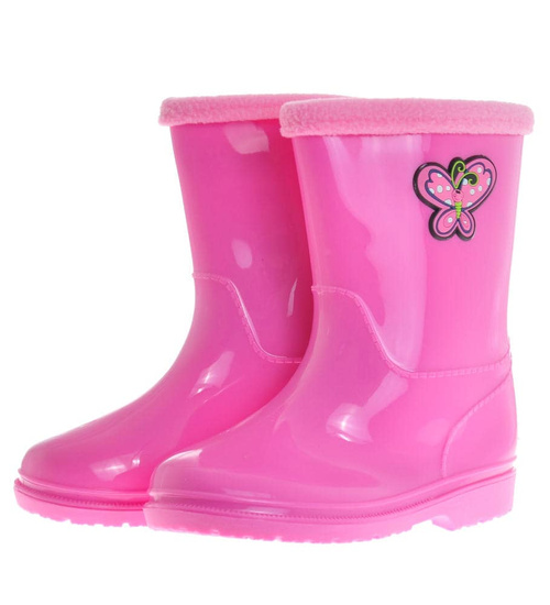 Kalosze dziewczęce z ocieplaczem Różowe /E9-1 10201 S343/