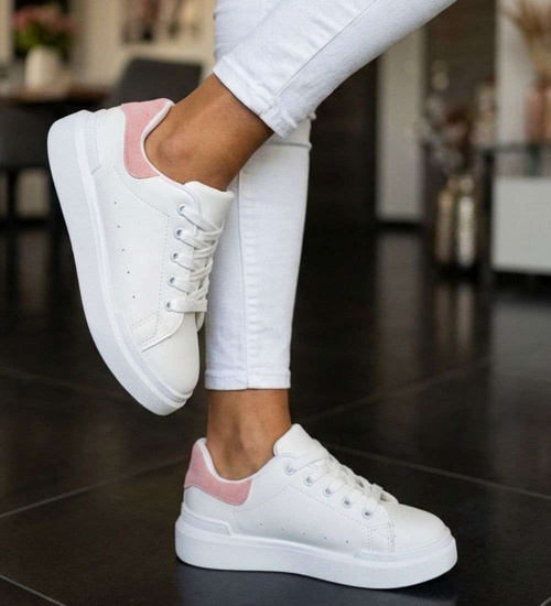 Sznurowane białe trampki dziewczęce /C7-2 16806 T184/