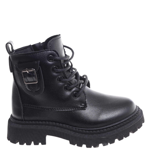 Dziewczęce sznurowane botki trapery ocieplane /B5-3 18461 T294/