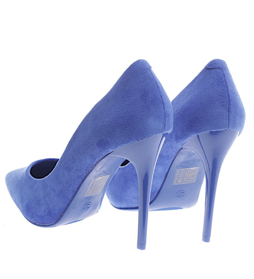 Przepiękne niebieskie czółenka szpilki /F5-3 13154 S695/