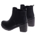 Czarne wsuwane botki na obcasie /G5-2 18241 T300/