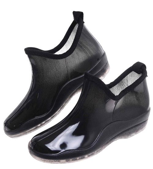 Damskie czarne kalosze z krótką cholewką /G2-1 18251 T392/