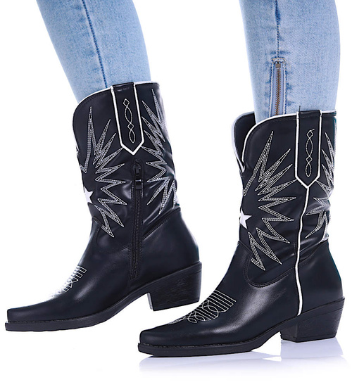 Czarne botki kowbojki Seastar /F10-3 15292 T197/