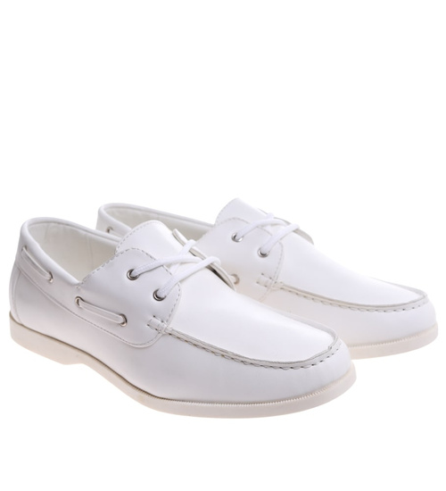 Wsuwane białe męskie mokasyny /G6--1 16762 T099/