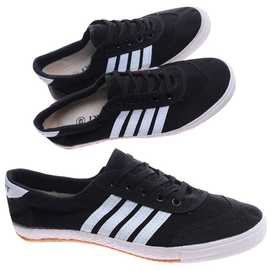 Czarne materiałowe trampki halówki chłopięce wiązane /D5-1 17650 T137/