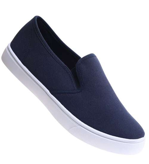 Granatowe męskie trampki slip on /D8-1 17164 T284/