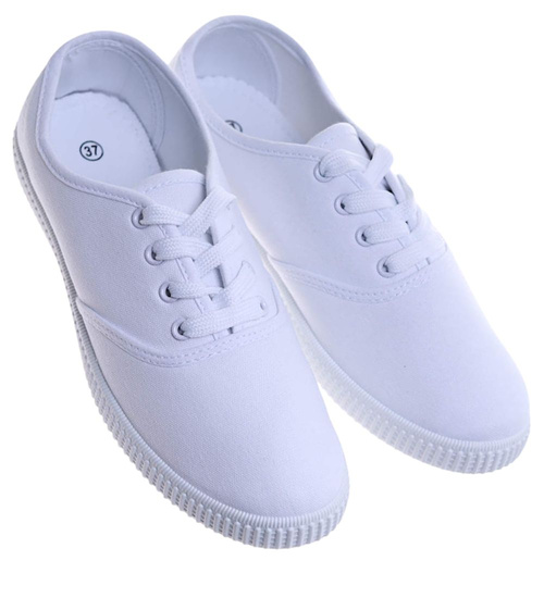 Sznurowane białe tenisówki damskie /G12-3 13389 T232/