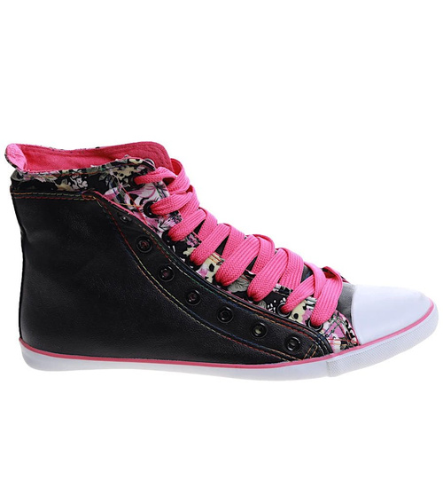 Wysokie sznurowane tenisówki damskie /G5-2 9959 S4/