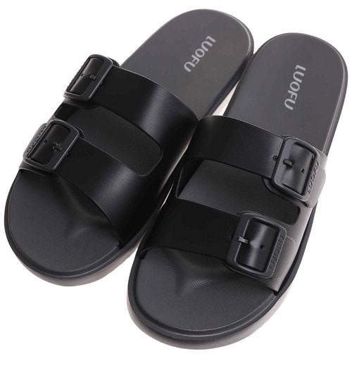 Klapki męskie czarne wodoodporne na plażę /A9-1 17855  T008/