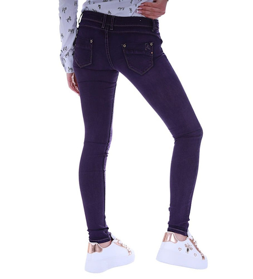 Fioletowe jeansowe spodnie damskie /H2 UB837 S4/