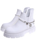 Białe damskie botki sztyblety na platformie /F9-3 14904 S336/