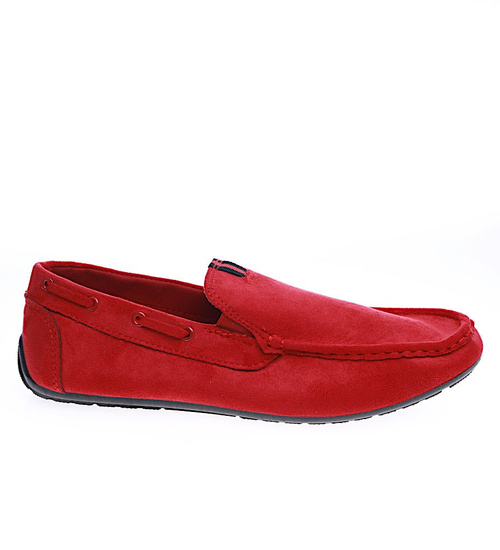 Wsuwane męskie półbuty Czerwone /F8-3 13726 T494/