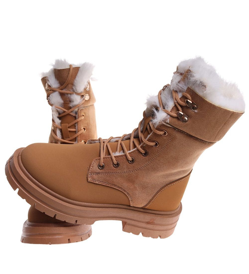 Zimowe botki trapery z futerkiem Camel /A7-1 18453 T346/