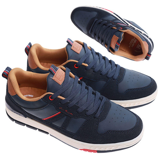  Sznurowane granatowe trampki męskie Badoxx /C6-2 17245 T781/