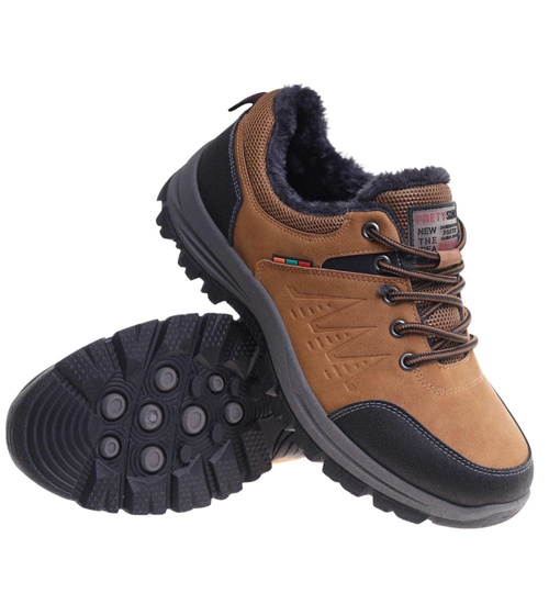 Grubo ocieplone wiązane buty trekkingowe Camel /C3-2 18469 T582/