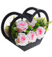 Kompozycja kwiatowa- biało różowe róże w dużym czarnym sercu /Komp109 P424/