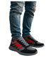 Wiązane czarno czerwone buty sportowe /B3-1 18039 T299/