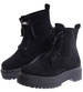 Czarne sznurowane botki trapery na platformie /E6-3 17165 T288/