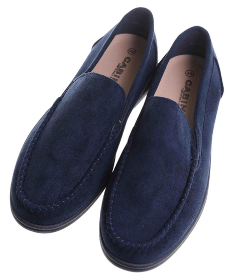Buty męskie wsuwane granatowe mokasyny /G2-3 17809 T288/