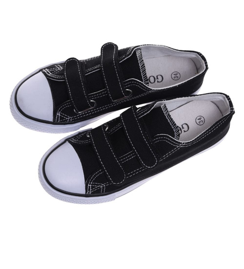 Czarne tenisówki dla dziewczynki na rzepy /E7-2 18637 T286/