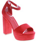 Czerwone sandały na wysokim obcasie /G5-1 14054 S243/