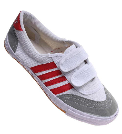 Białe trampki halówki na rzepy /D8-1+H2 18083 T186/