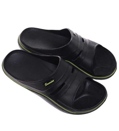 Plażowe klapki męskie czarne wodoodporne /F6-1 18693 T193/