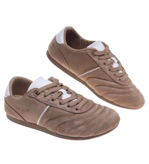 Sneakersy damskie zamszowe khaki /E6-3 187797 W282/
