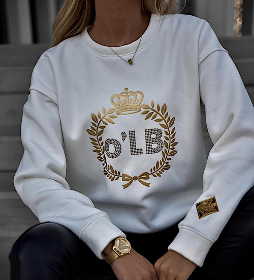 Biała bluza damska z napisem OLB /H UB622 L120/