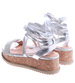 Srebrne sandały na platformie Lace Up /B6-3 14521 T134/