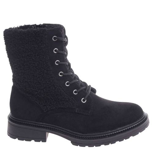 Zimowe botki trapery czarne /F3-2 18502 T440/