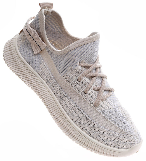 Beżowe damskie buty sportowe /E9-1 14155 T285/