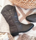 Damskie szare kowbojki ocieplane na niskim obcasie /B6-3 15314 S296/