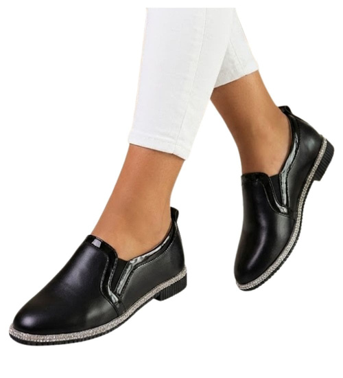 Czarne półbuty dziewczęce /A4-2 11278 S192/