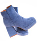 Granatowe botki damskie na obcasie i platformie /B4-1 16869 G281/
