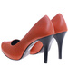 Skórzane pomarańczowe czółenka na szpilce /B5-2 SR56/