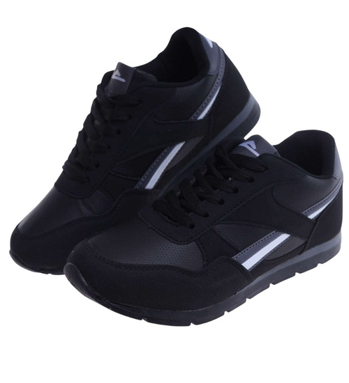 Sportowe czarne buty chłopięce sneakersy /D5-1 18123 T389/