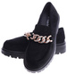 Czarne półbuty loafersy na niskiej platfomie /C7-2 14873 T485/