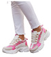 Sznurowane kolorowe sneakersy na platformie /G4-2 17407 T683/