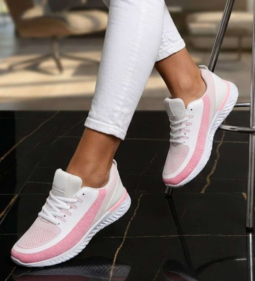 Wygodne sznurowane buty sportowe damskie /D2-2 18652 T255/